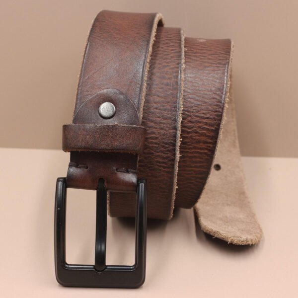 Vintage Full Grain Leather Belt – Handmade Premium Cowhide, Rugged & Timeless
