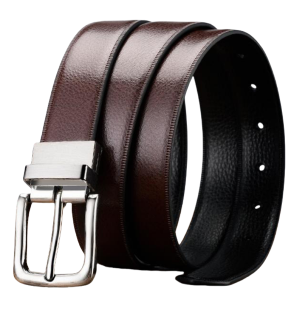 Formal Black Leather Belt for Men – Alloy Buckle, Classic Business Style