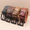 Vintage Full Grain Leather Belt – Handmade Premium Cowhide, Rugged & Timeless