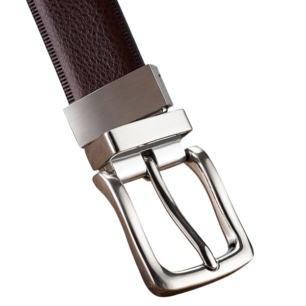 Formal Black Leather Belt for Men – Alloy Buckle, Classic Business Style